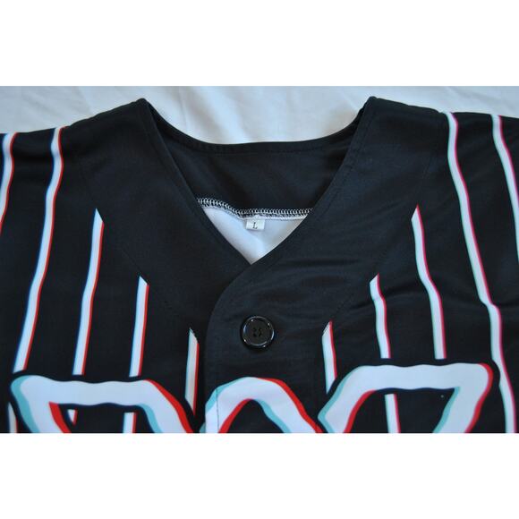 Wubaholics Jersey Shirt Black with Trippy Stripes #19 - Picture 2 of 11
